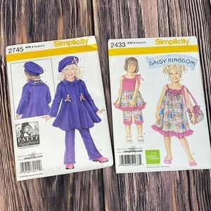 Simplicity Size A Girl’s Patterns #2745 & 2433